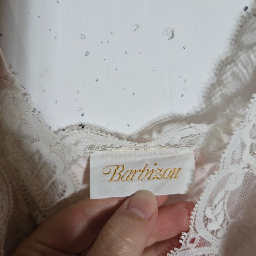 Vintage Barbizon Lace Nightgown Peignoir Slip Set M Coquette Dollette Romantic - Picture 6 of 14